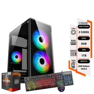 PC GAMER RYZEN 3 5300G + 8GB+ HDD 1TB – gráficos vega 6 + TEC y MOUSE RGB DE REGALO