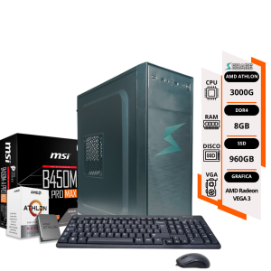 PC ECO ATHLON 3000G + 8GB+ SSD 960GB – GRAFICOS VEGA 3 + TEC y MOUSE REGALO