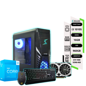 PC GAMER Intel i3 10105 + 16GB+ SSD 960GB + VGA MSI Geforce GTX 1650 4GB/GDDR6 OC+ TEC y MOUSE RGB DE REGALO