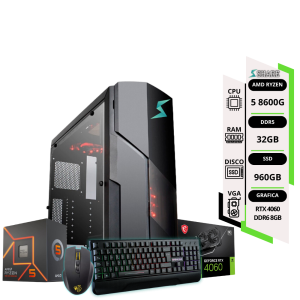 Pc Gamer Ryzen 5 8600G + 32GB+ SSD 960GB + VGA MSI RTX 4060 8GB Ventus Black 2x Oc +TEC y MOUSE RGB REGALO