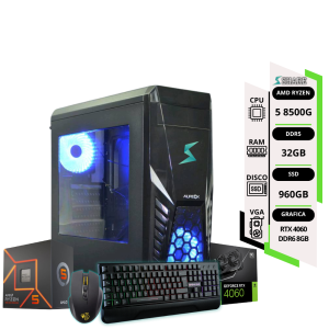 Pc Gamer AMD Ryzen 5 8500G + 32GB+ SSD 960GB + VGA MSI RTX 4060 8GB Ventus Black 2x Oc +TEC y MOUSE RGB REGALO