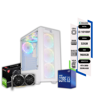 PC GAMER Intel i3 10100F + 32gb de RAM + SSD 960GB + RTX 3050 6GB