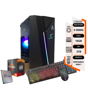 PC GAMER RYZEN 5 5600G + 16GB+ SSD 2TB – gráficos vega 7 RGB + TEC y MOUSE REGALO RGB