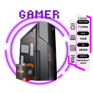 Pc Gamer Ryzen 7 5700G + 16GB + 480GB SSD + gráficos AMD Radeon™ VEGA