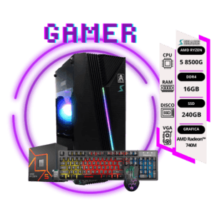 Pc Gamer Ryzen 5 8500G + 16GB + 240GB SSD + gráficos AMD Radeon™ + Tec y mouse RGB de REGALO