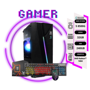 Pc Gamer Ryzen 5 8500G + 32GB + 240GB SSD + gráficos AMD Radeon™ + Tec y mouse RGB de REGALO