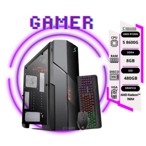 Pc Gamer Ryzen 5 8600G + 8GB + 480GB SSD + gráficos AMD Radeon™ + TEC y MOUSE RGB de REGALO