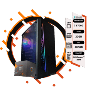 Pc Gamer Ryzen 7 8700G + 32GB + 480GB SSD + gráficos AMD Radeon™