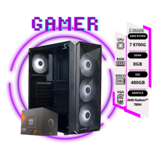 Pc Gamer Ryzen 7 8700G + 8GB + 480GB SSD + gráficos AMD Radeon™